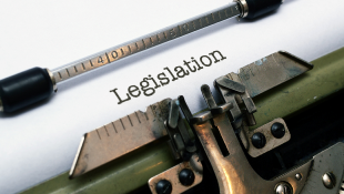 Legislation word on paper in typewriter