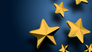 Gold stars on blue background