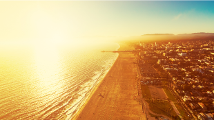 Aerial beach photo Santa Monica CA